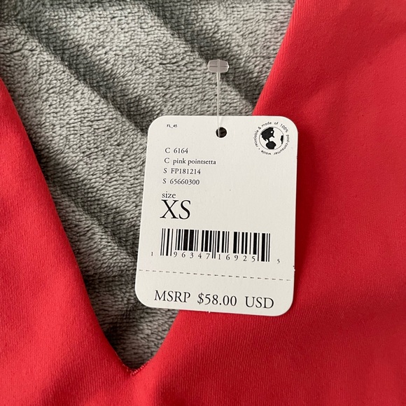 NEW WITH TAGS, free people pink pointsetta keep it sleek bodysuit - Picture 5 of 5